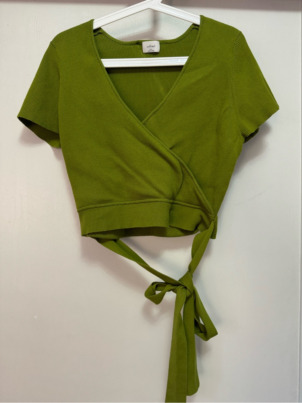 Aritzia Wilfred ‘All Tied Up’ Short Sleeve Sweater Wrap Top 2XL